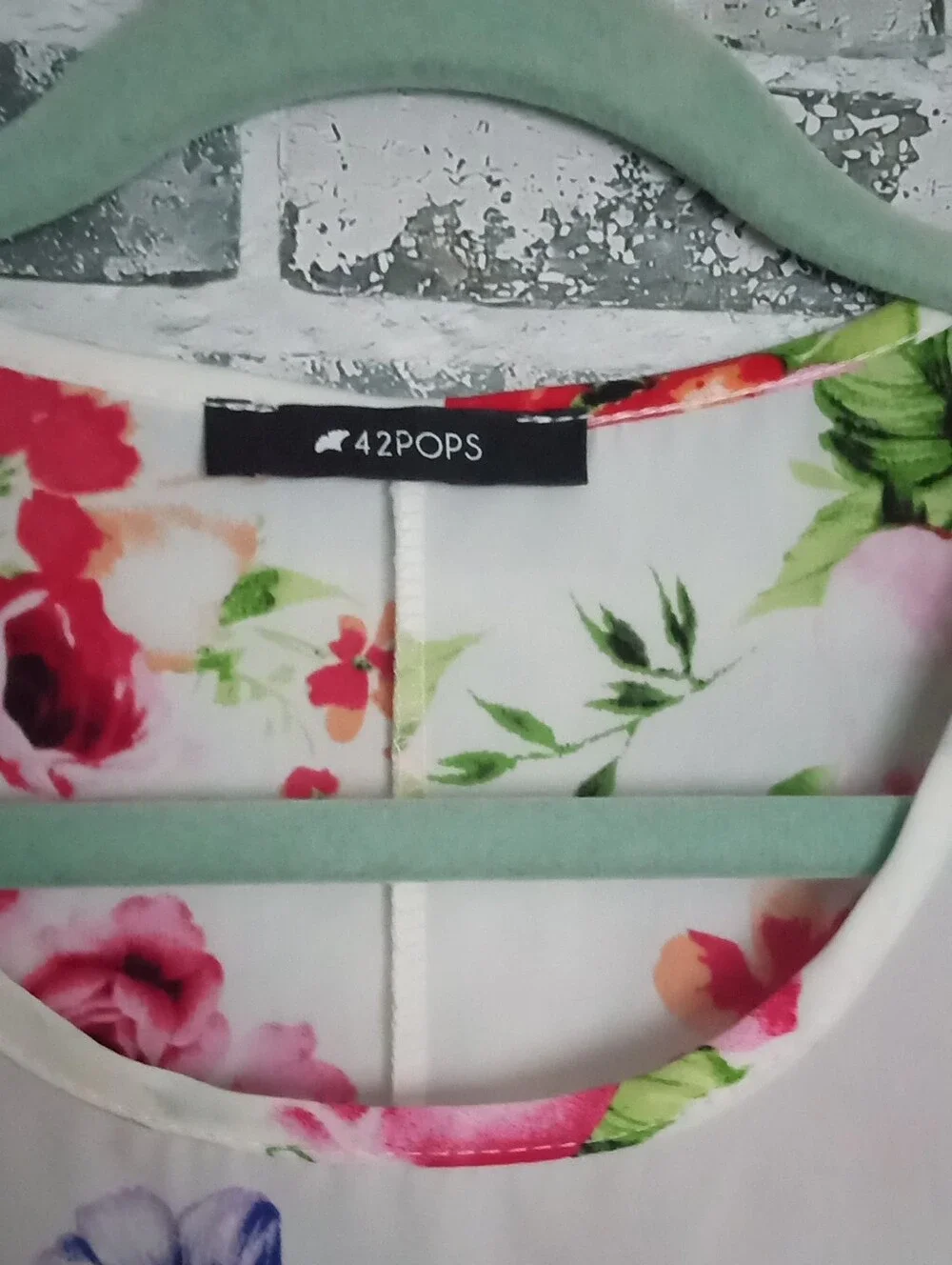 Girls' Floral Sleeveless Dress - White with Pink & Red Blooms